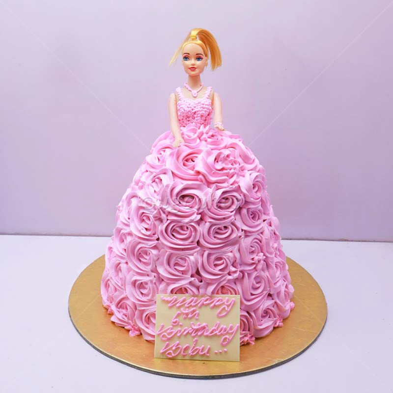 Pinkish Barbie Cake – Creme Castle
