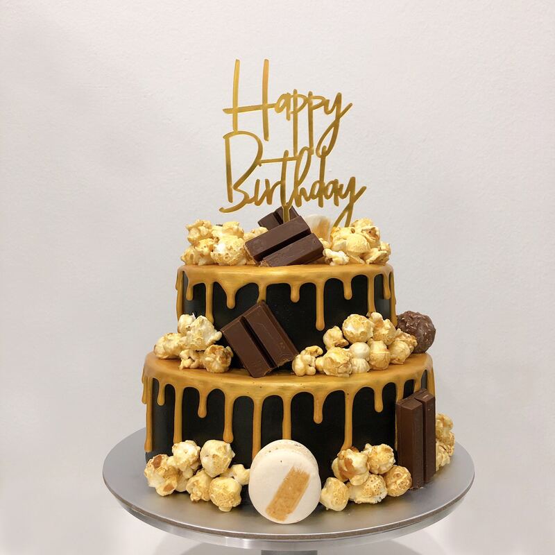 Choco Golden 2 Tier Cake – Shreem Sweets and Bakery