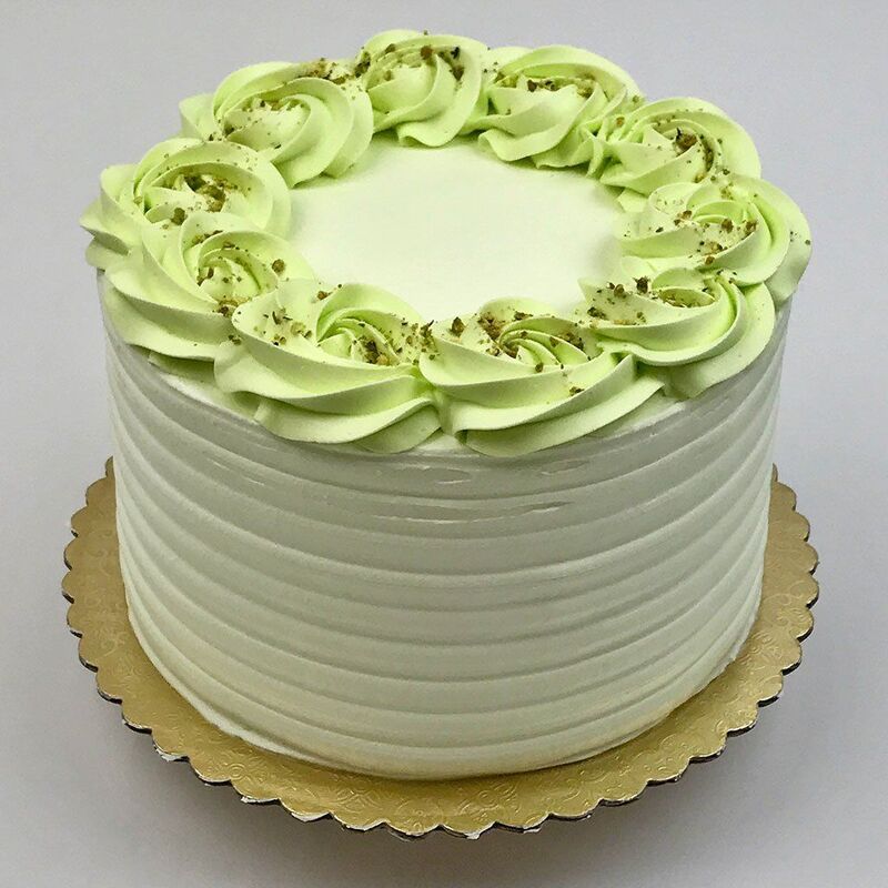 Pistachio Cake with White Chocolate Buttercream